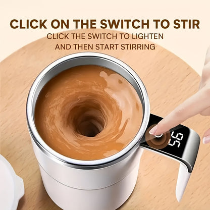 Automatic Self-Stirring Coffee Mug with Temperature Display