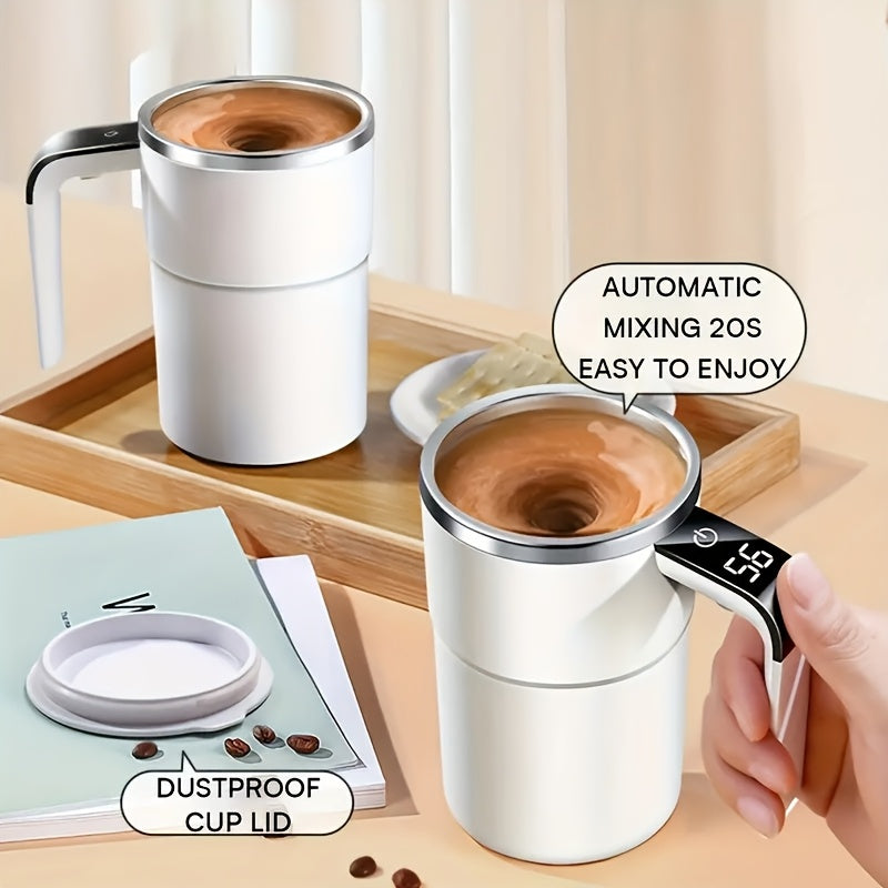 Automatic Self-Stirring Coffee Mug with Temperature Display