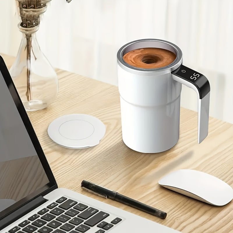 Automatic Self-Stirring Coffee Mug with Temperature Display